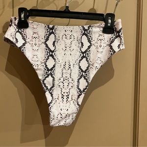Snakeskin High Wasted Swim Bottoms